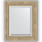 Зеркало настенное 43х53 см в багетной раме - состаренное серебро с плетением 70 мм.