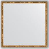 Зеркало настенное 57х57 см в багетной раме - золотой бамбук 24 мм.