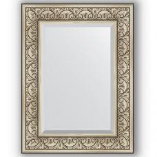 Зеркало настенное 60х80 см в багетной раме - барокко серебро 106 мм.