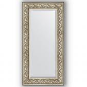Зеркало настенное 60х120 см в багетной раме - барокко серебро 106 мм.