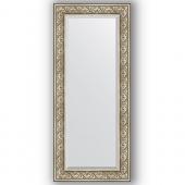 Зеркало настенное 65х150 см в багетной раме - барокко серебро 106 мм.