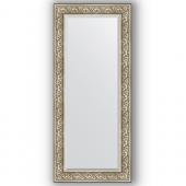 Зеркало настенное 70х160 см в багетной раме - барокко серебро 106 мм.