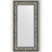 Зеркало настенное 59х119 см в багетной раме - византия серебро 99 мм.