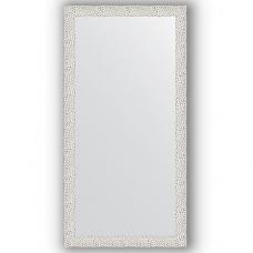 Зеркало настенное 51х101 см в багетной раме - чеканка белая 46 мм.