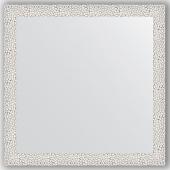 Зеркало настенное 61х61 см в багетной раме - чеканка белая 46 мм.
