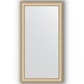 Зеркало настенное 55х105 см в багетной раме - золотые бусы на серебре 60 мм.