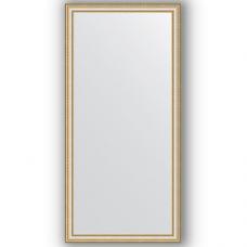 Зеркало настенное 75х155 см в багетной раме - золотые бусы на серебре 60 мм.