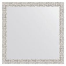 Зеркало настенное 61х61 см в багетной раме - мозаика хром 46 мм.