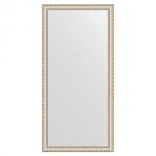Зеркало настенное 75х155 см в багетной раме - версаль серебро 64 мм.