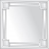 Зеркало с зеркальным обрамлением (серебро) 70х70 см. Серия V-2.