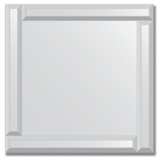 Зеркало с зеркальным обрамлением (серебро) 50х50 см. Серия V-1.