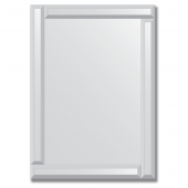 Зеркало с зеркальным обрамлением (серебро) 50х70 см. Серия V-1.