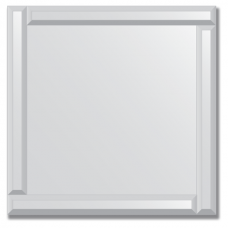 Зеркало с зеркальным обрамлением (серебро) 60х60 см. Серия V-1.