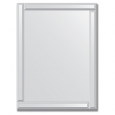 Зеркало с зеркальным обрамлением (серебро) 60х80 см. Серия V-1.