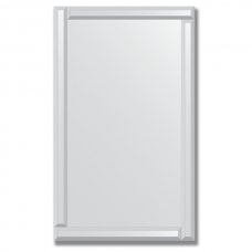 Зеркало с зеркальным обрамлением (серебро) 60х100 см. Серия V-1.