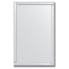 Зеркало с зеркальным обрамлением (серебро) 70х110 см. Серия V-1.