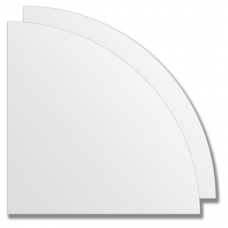 Зеркальная плитка без фацета (серебро) (четверть круга 30х30 см) - комплект 2 шт.