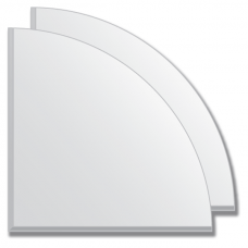 Зеркальная плитка с фацетом 5 мм (серебро) (четверть круга 20х20 см) - комплект 2 шт.